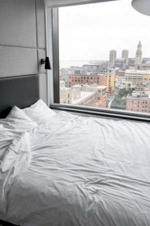 bed and window view